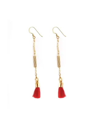 Fire Red Meena Earrings
