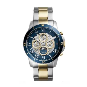 Fossil Grant Two-tone Stainless Steel Blue Dial Automatic Watch for Gents - ME3141