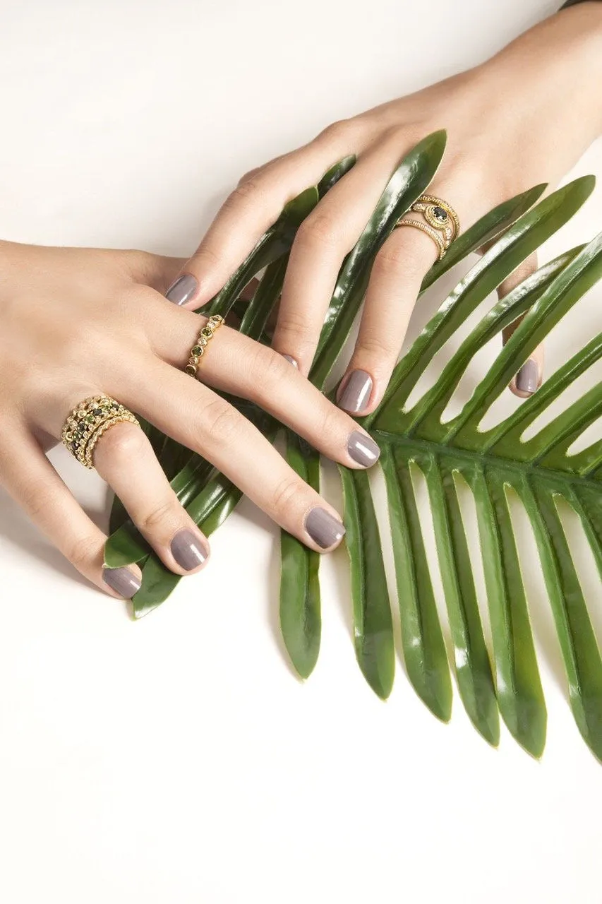 Freestyle Ring with Green Tourmaline Center Stone and White Diamond Clusters