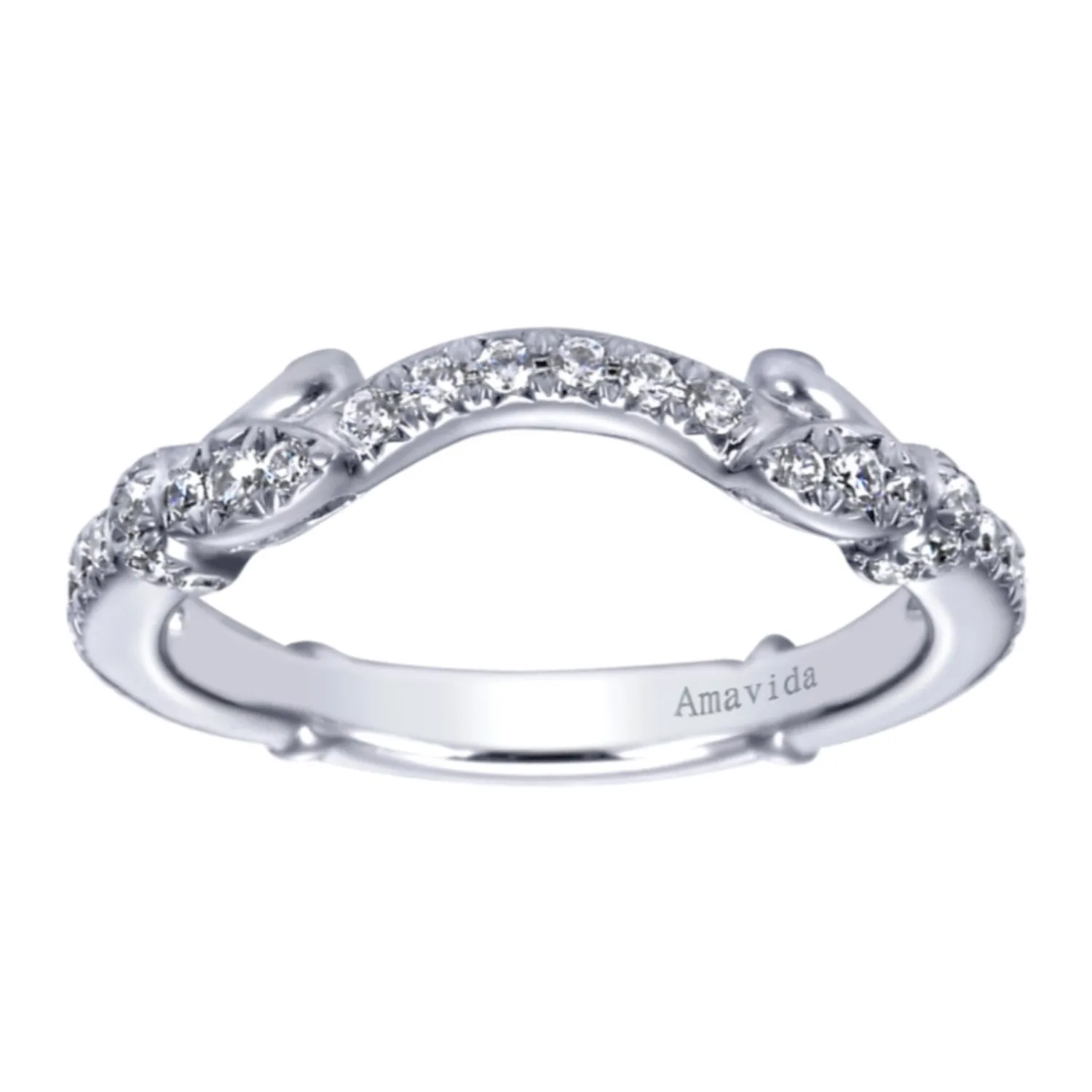Gabriel & Co. "Marigold" Curved Diamond Vintage Style Wedding Band