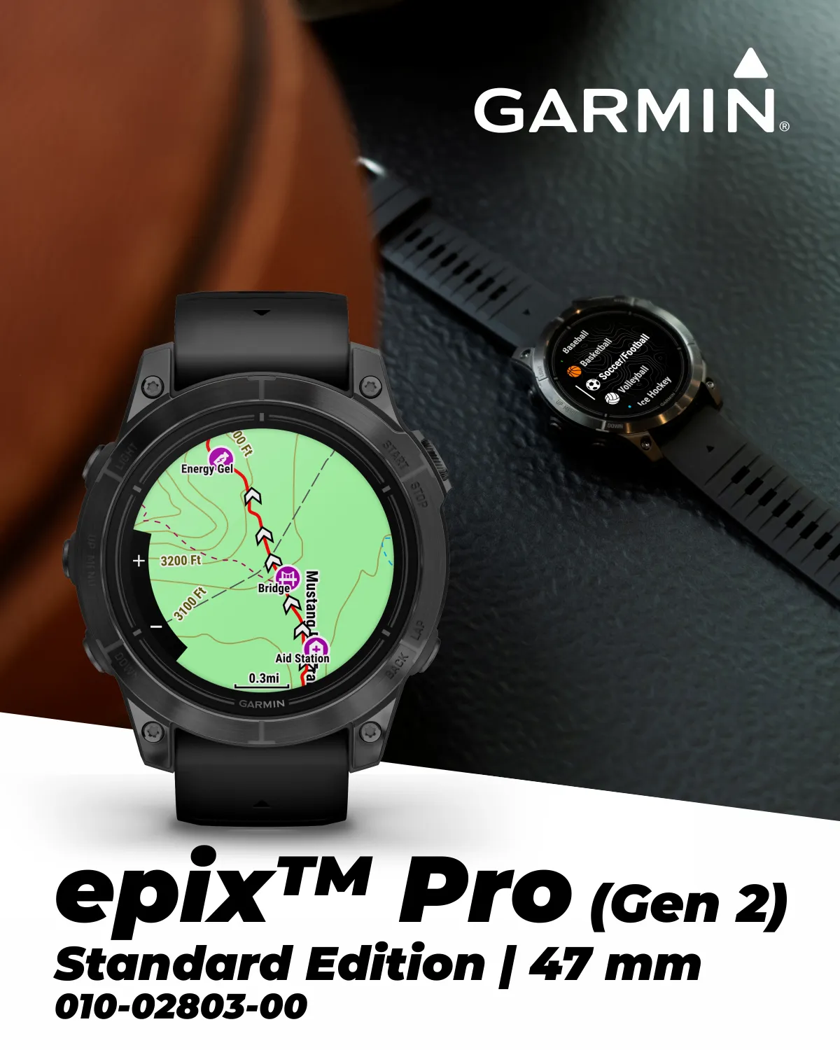 Garmin Epix Pro (Gen 2) Standard / Sapphire Edition, High Performance Smartwatch, Advanced Training Technology, Built-in Flashlight w/Wearable4U Bundle