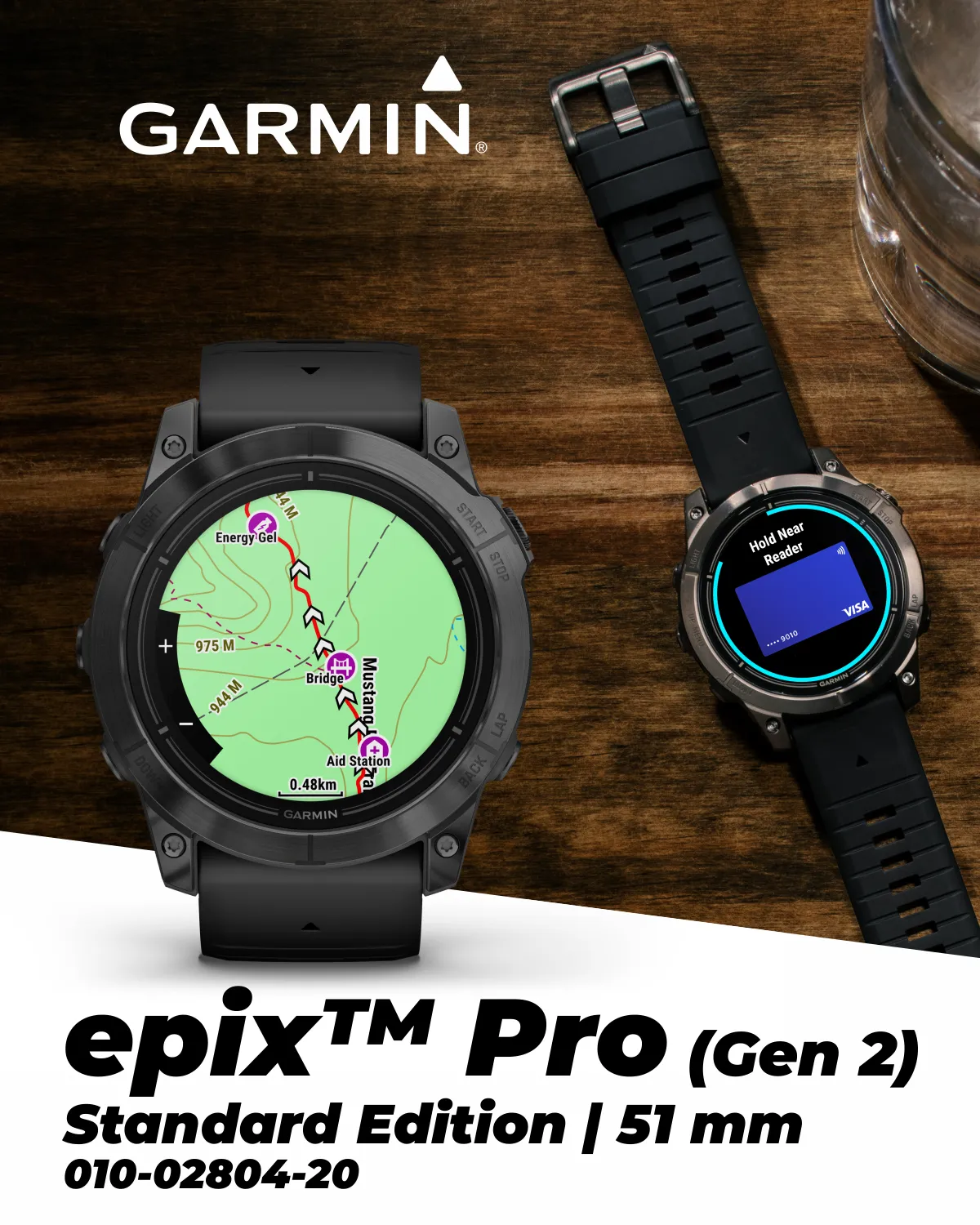Garmin Epix Pro (Gen 2) Standard / Sapphire Edition, High Performance Smartwatch, Advanced Training Technology, Built-in Flashlight w/Wearable4U Bundle