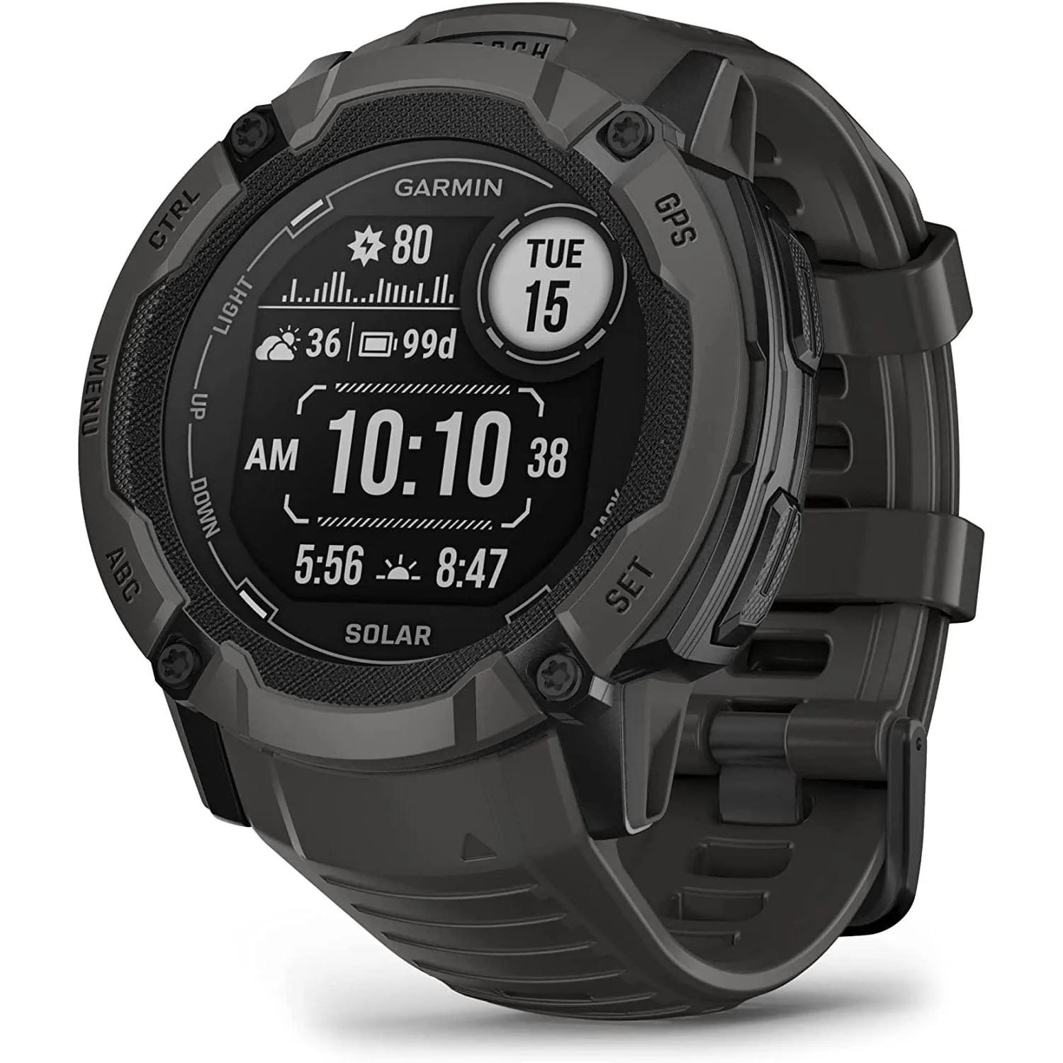 Garmin Instinct 2X Solar Rugged GPS Smartwatch, Graphite