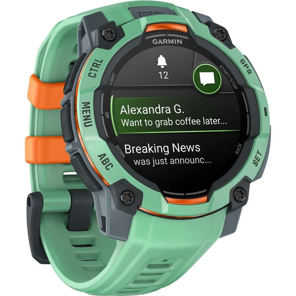 Garmin Instinct 3 45mm GPS Smartwatch, AMOLED   Wearable Light   2 Yr Warranty Bundle