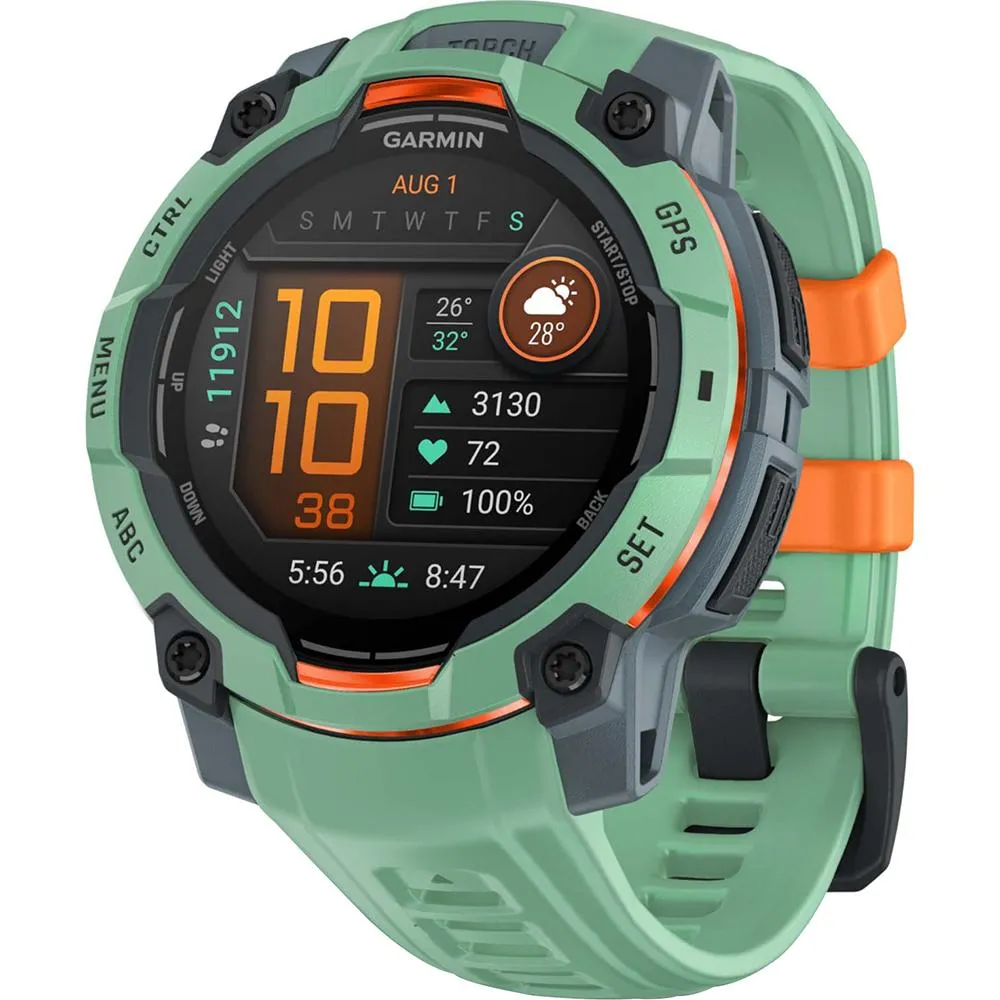 Garmin Instinct 3 45mm GPS Smartwatch, AMOLED   Wearable Light   2 Yr Warranty Bundle