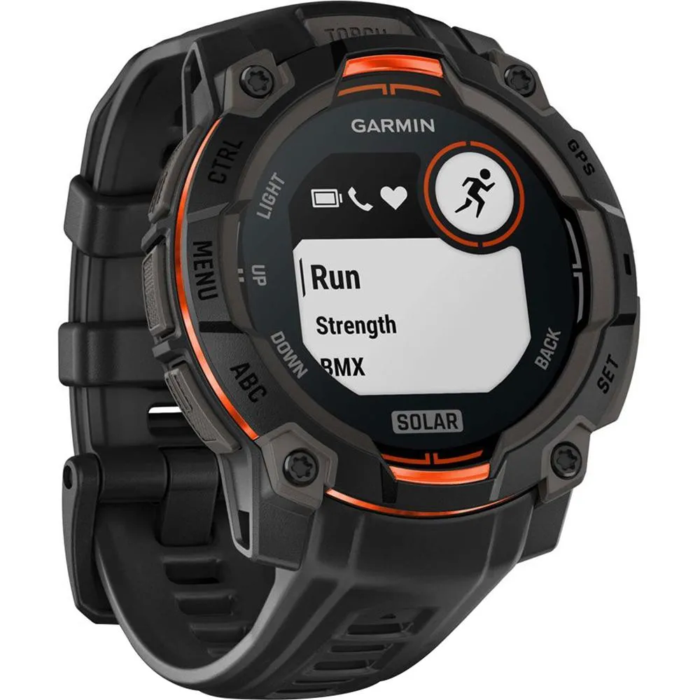 Garmin Instinct 3 45mm GPS Smartwatch, SOLAR, Black with Black Band  Accessories Bundle