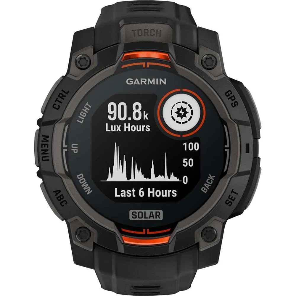 Garmin Instinct 3 45mm GPS Smartwatch, SOLAR, Black with Black Band  Accessories Bundle