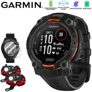 Garmin Instinct 3 45mm GPS Smartwatch, SOLAR, Black with Black Band  Accessories Bundle