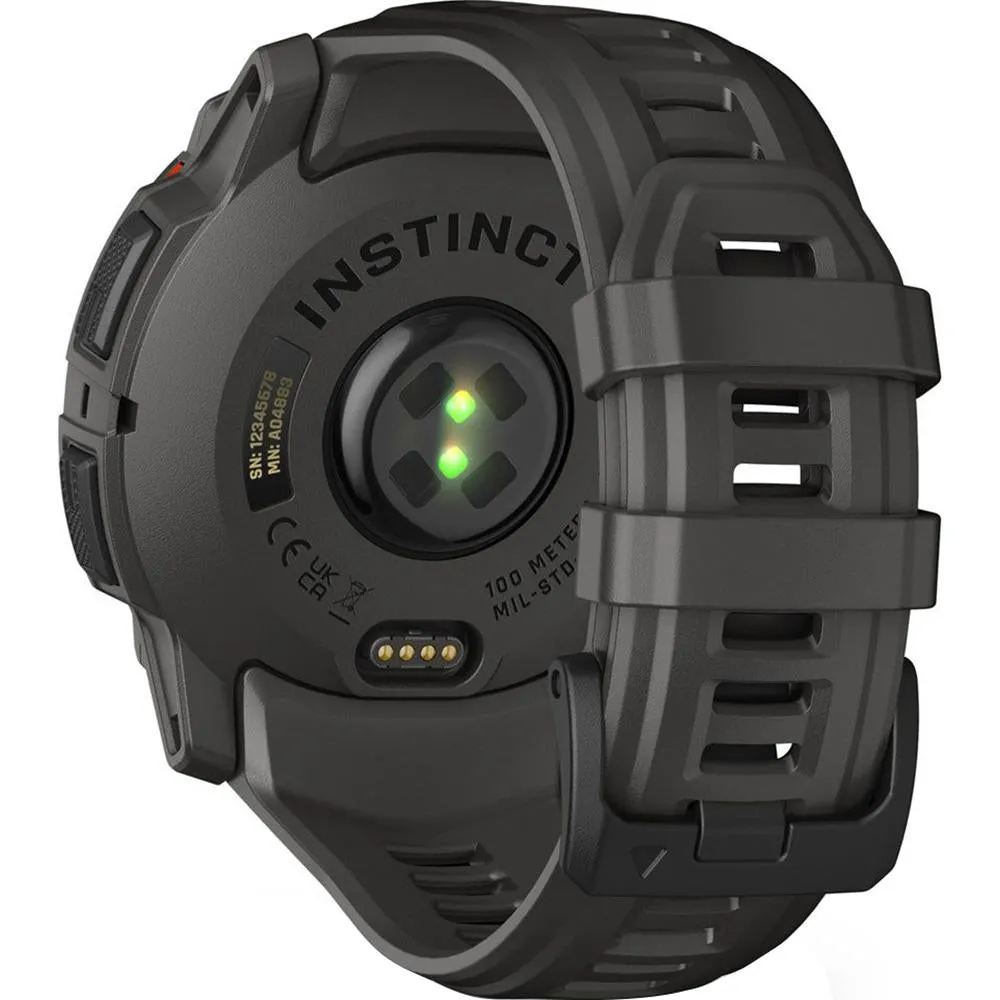 Garmin Instinct 3 - 50 mm GPS Smartwatch SOLAR Black with Charging Dock Bundle