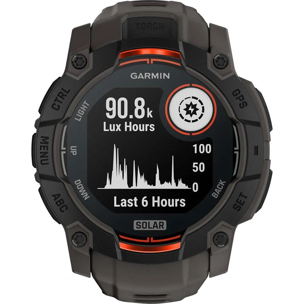 Garmin Instinct 3 - 50 mm GPS Smartwatch SOLAR Black with Charging Dock Bundle