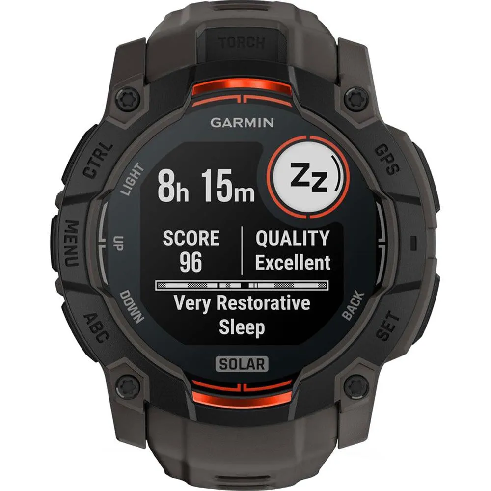 Garmin Instinct 3 - 50 mm GPS Smartwatch SOLAR Black with Charging Dock Bundle
