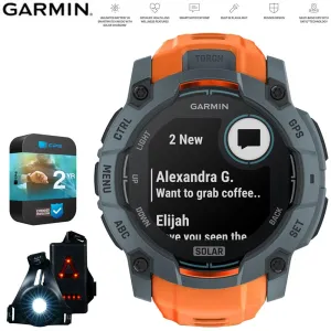 Garmin Instinct 3 50mm GPS Smartwatch Solar   Wearable Light 2Yr Warranty Bundle