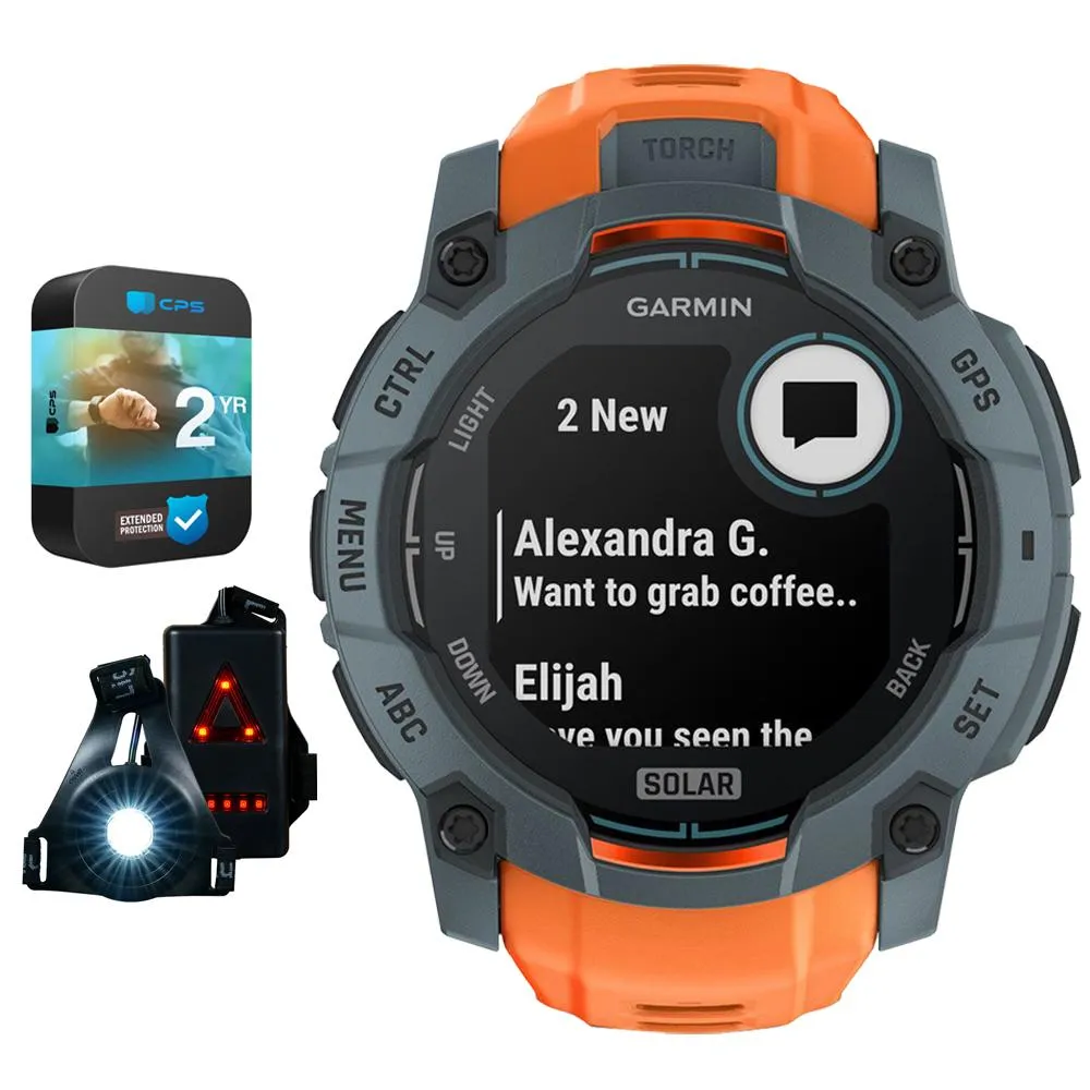 Garmin Instinct 3 50mm GPS Smartwatch Solar   Wearable Light 2Yr Warranty Bundle
