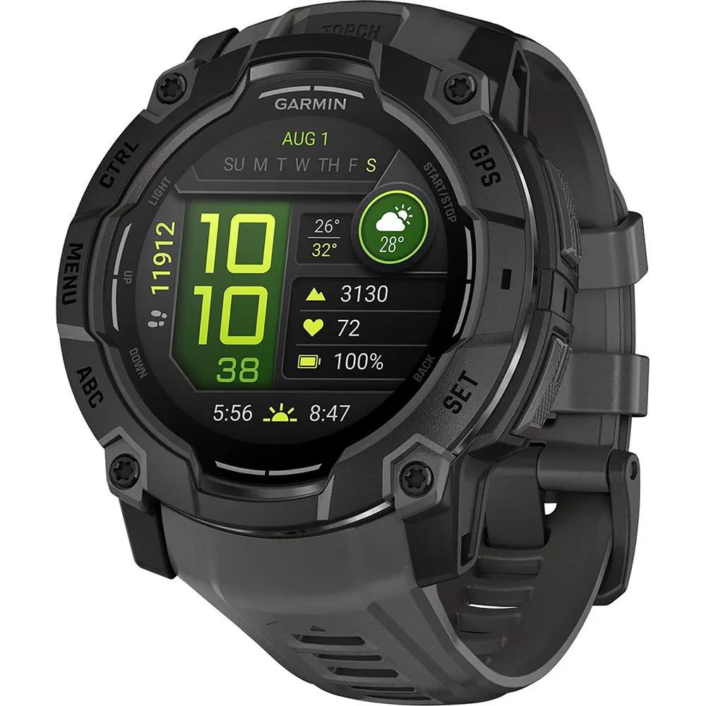 Garmin Instinct 3 50mm Outdoor GPS Smartwatch   Screen Protector   2 Yr Warranty Bundle