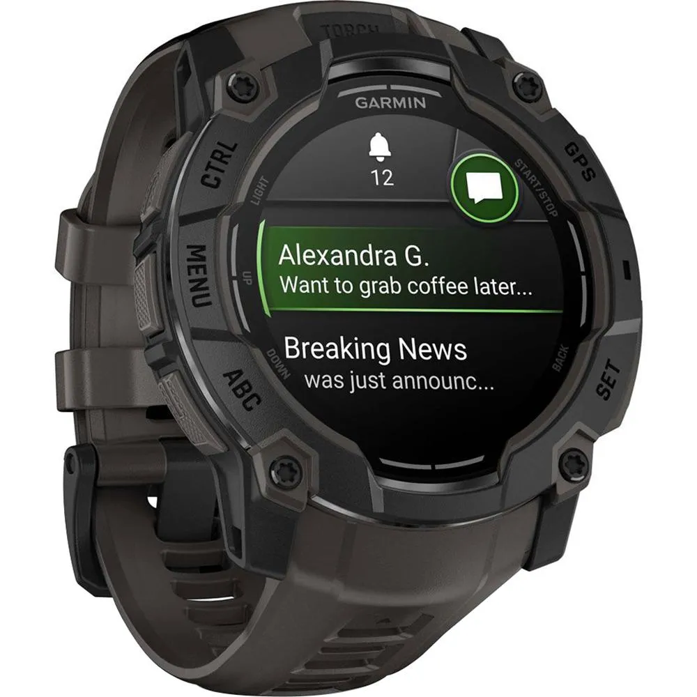 Garmin Instinct 3 50mm Outdoor GPS Smartwatch   Screen Protector   2 Yr Warranty Bundle