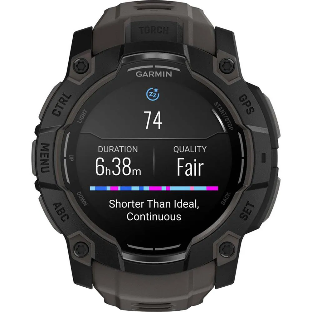 Garmin Instinct 3 50mm Outdoor GPS Smartwatch   Screen Protector   2 Yr Warranty Bundle