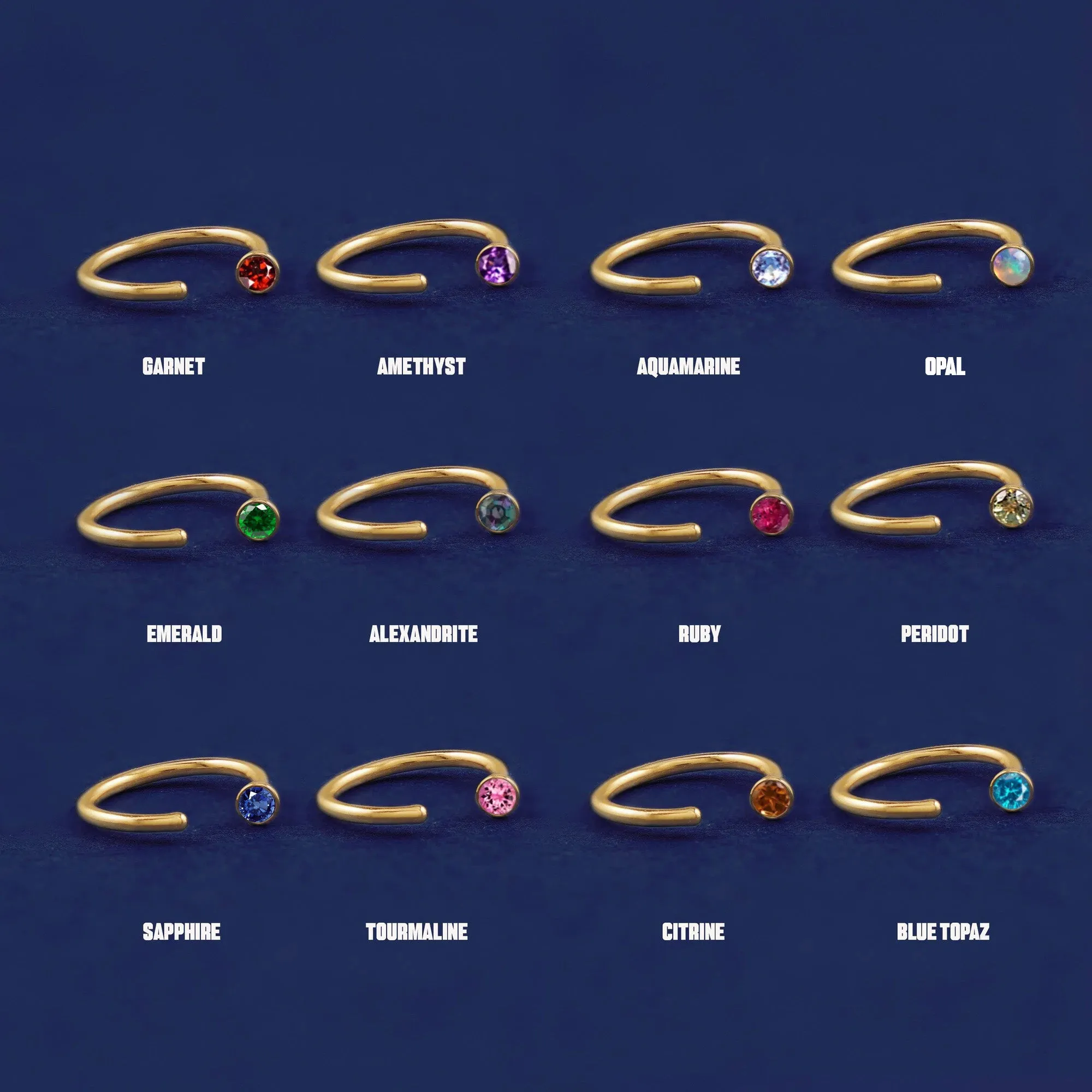 Gemstone Open Hoop