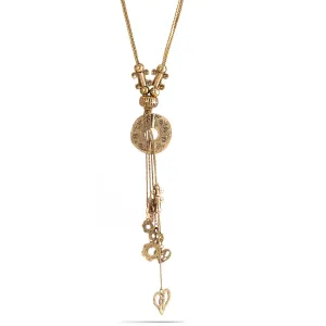 GOLD CHARMS TASSEL NECKLACES #SWR-CP4186A GLD (RA14)
