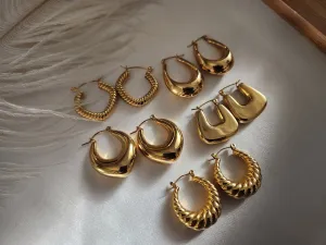 Gold Hoop Earrings , Waterproof , High Quality.