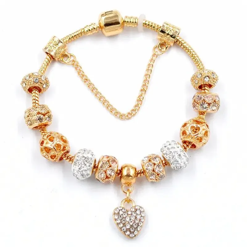 Gold Snake Crystal Bracelet with Sparkling Crystals - Elegant Design, High-Quality Alloy - 20cm Length, 38g
