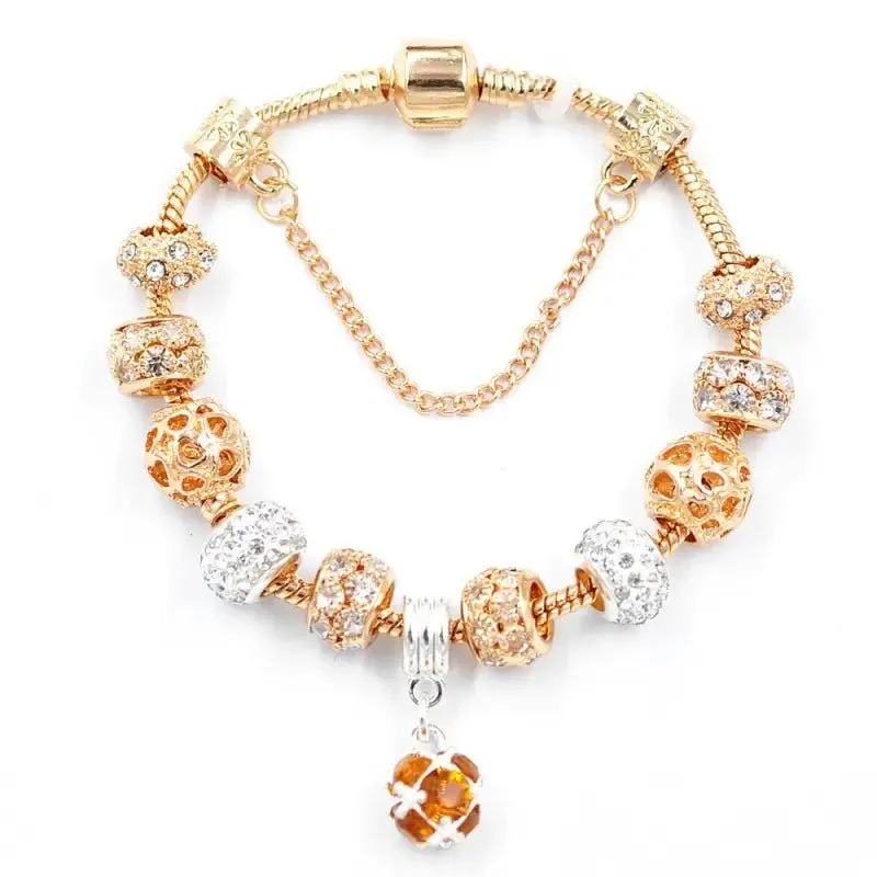 Gold Snake Crystal Bracelet with Sparkling Crystals - Elegant Design, High-Quality Alloy - 20cm Length, 38g