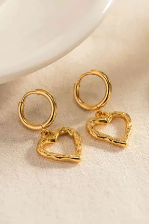 Golden Heart Drop Earrings