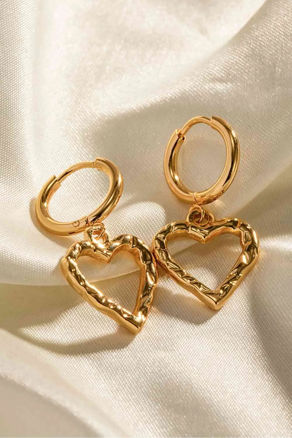 Golden Heart Drop Earrings