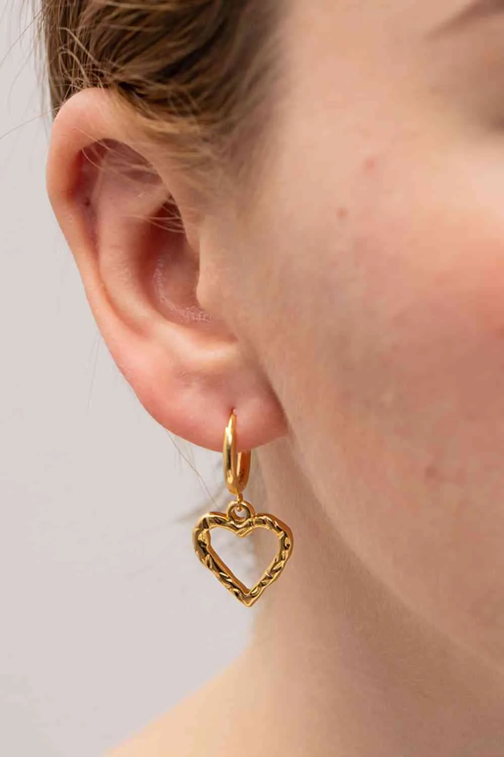 Golden Heart Drop Earrings