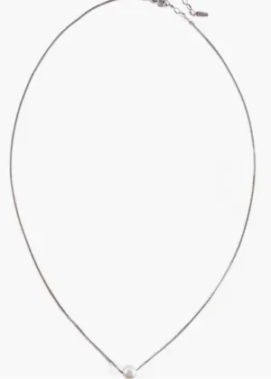Grey Pearl Adjustable Long Necklace