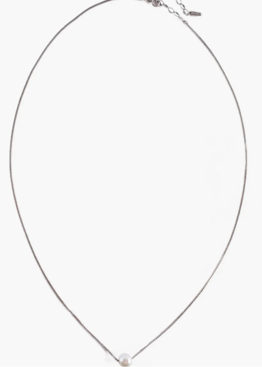 Grey Pearl Adjustable Long Necklace