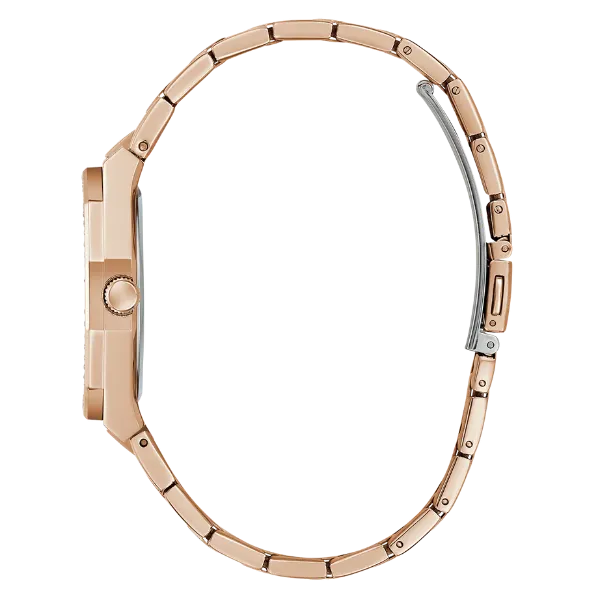 Guess Desire Rose Gold Stainless Steel Purple Dial Quartz Watch for Ladies - GW0770L3