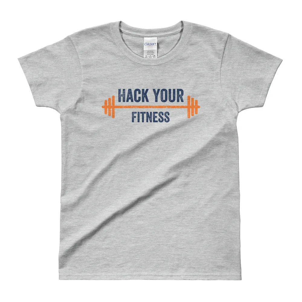 Hack Your Fitness T Shirt Gym T Shirt Grey Fitness T Shirt for Women