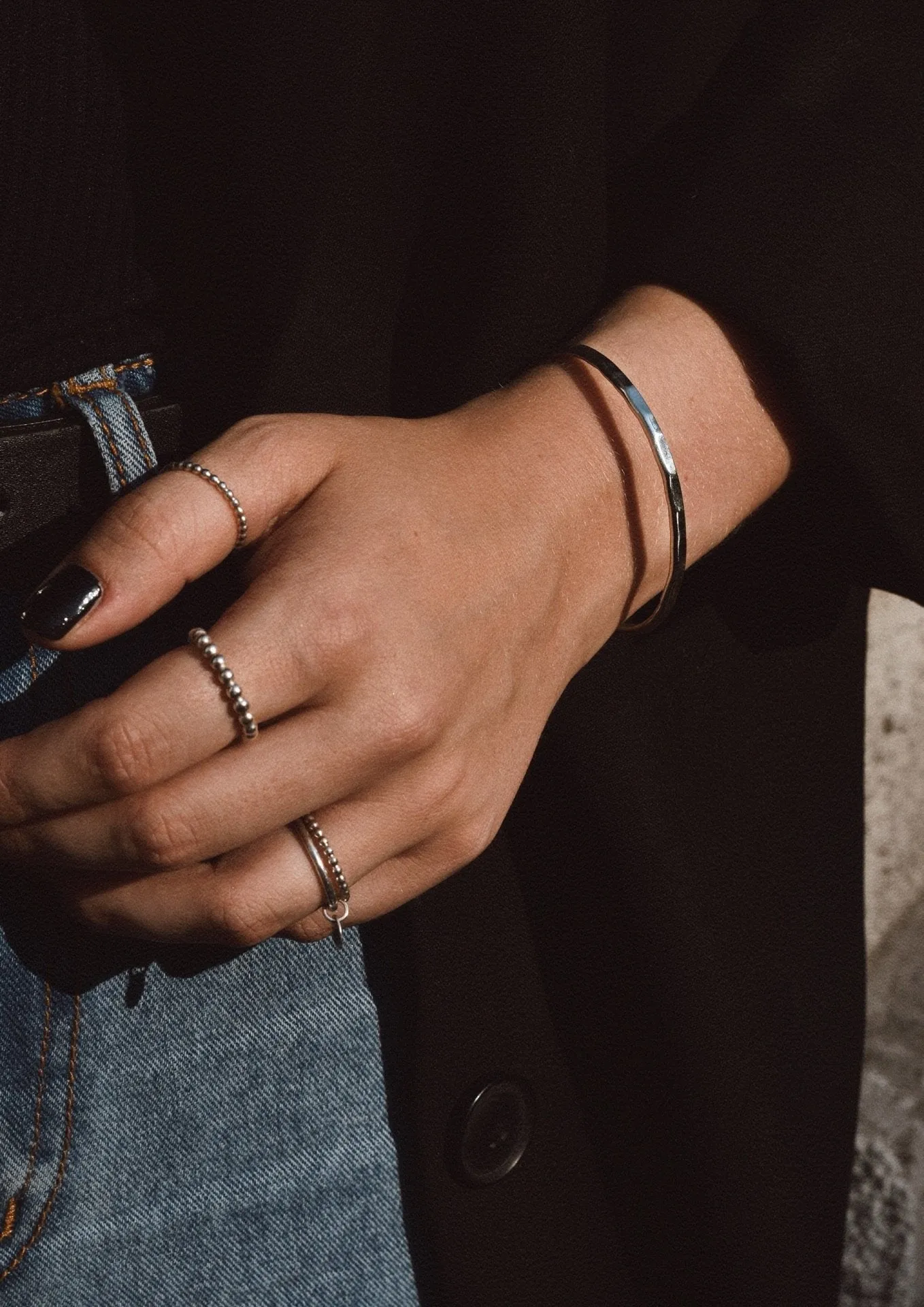 Hammered Bracelet Silver