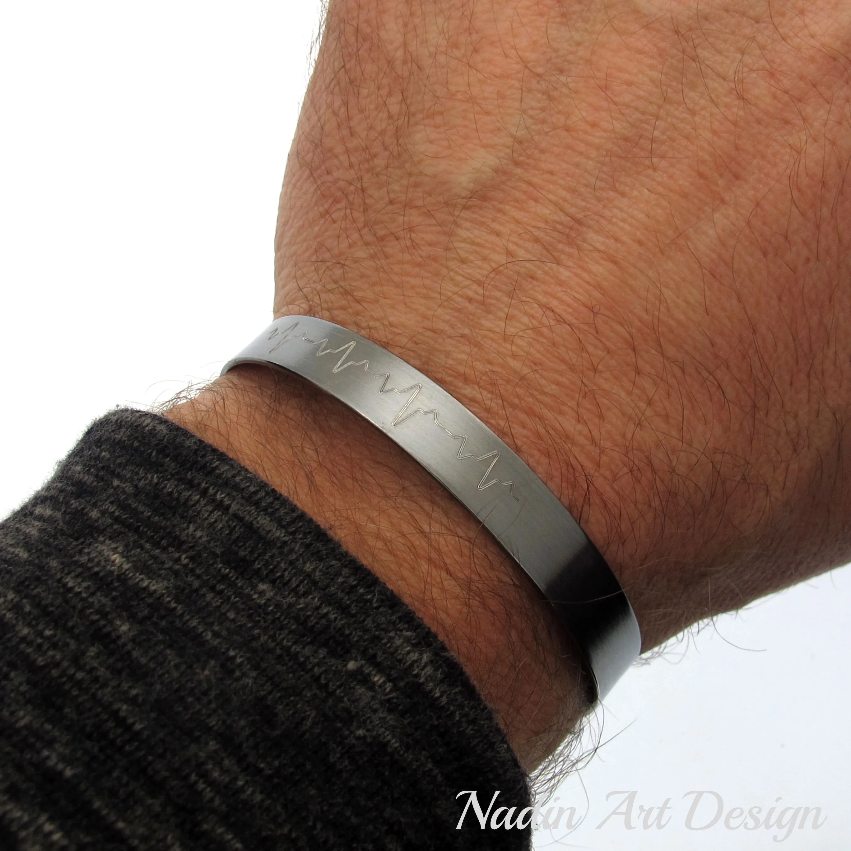 Heart Beat cuff bracelet for Men