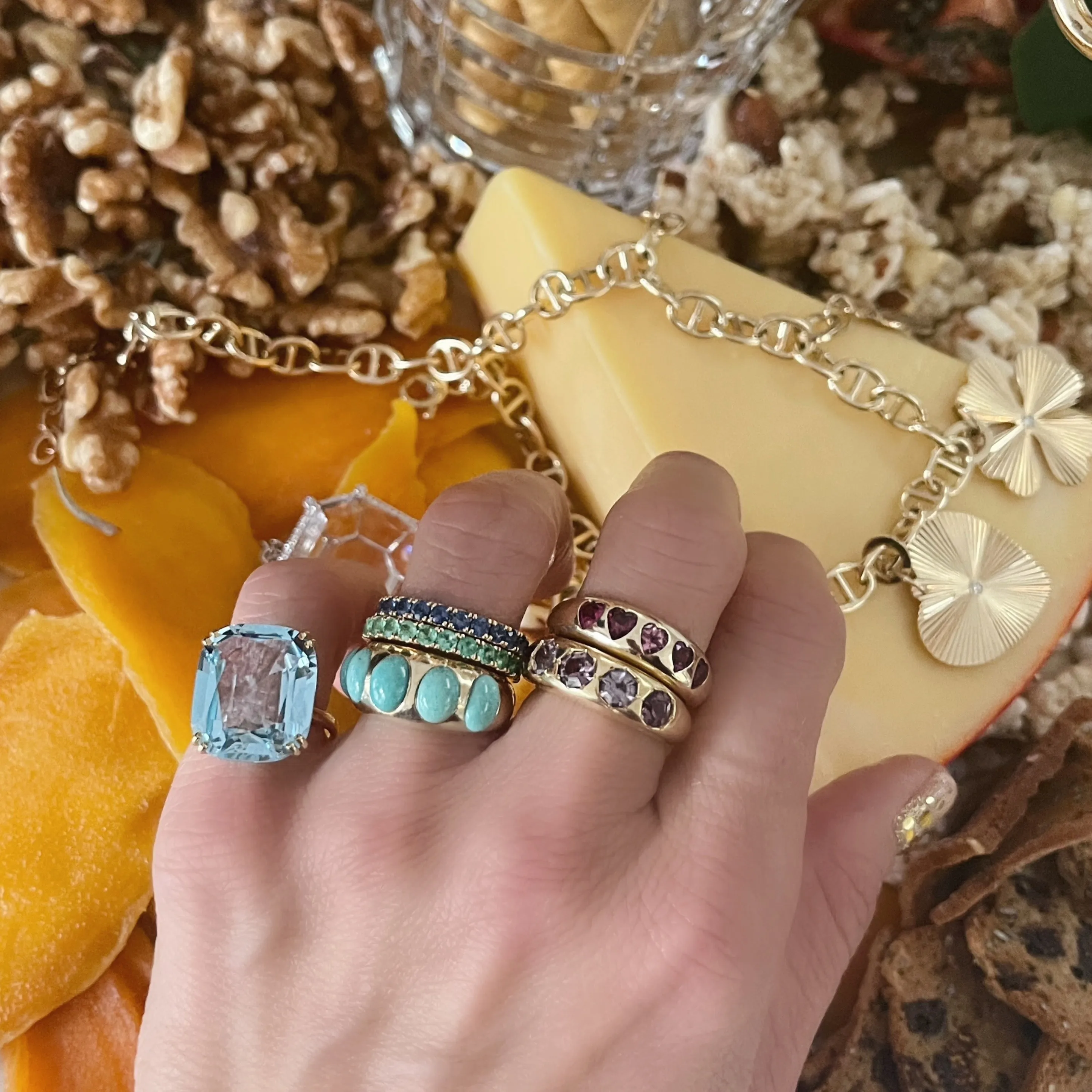 Heart Gemstone Nomad Dome Ring