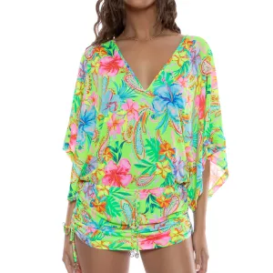 HIBISCUS DREAM - Cabana V Neck Dress