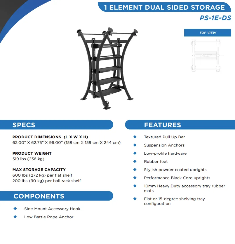 Hoist One Element Dual Sided Storage PS-1E-DS