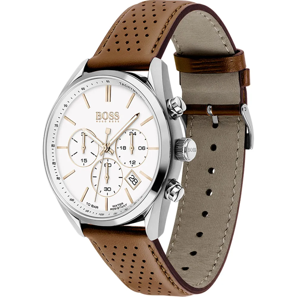 Hugo Boss Champion Brown Leather Strap Men's Watch 1513879