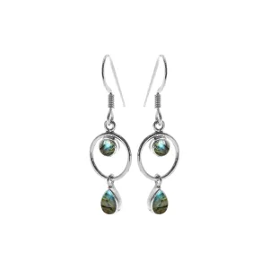 Ivy labradorite charm earrings