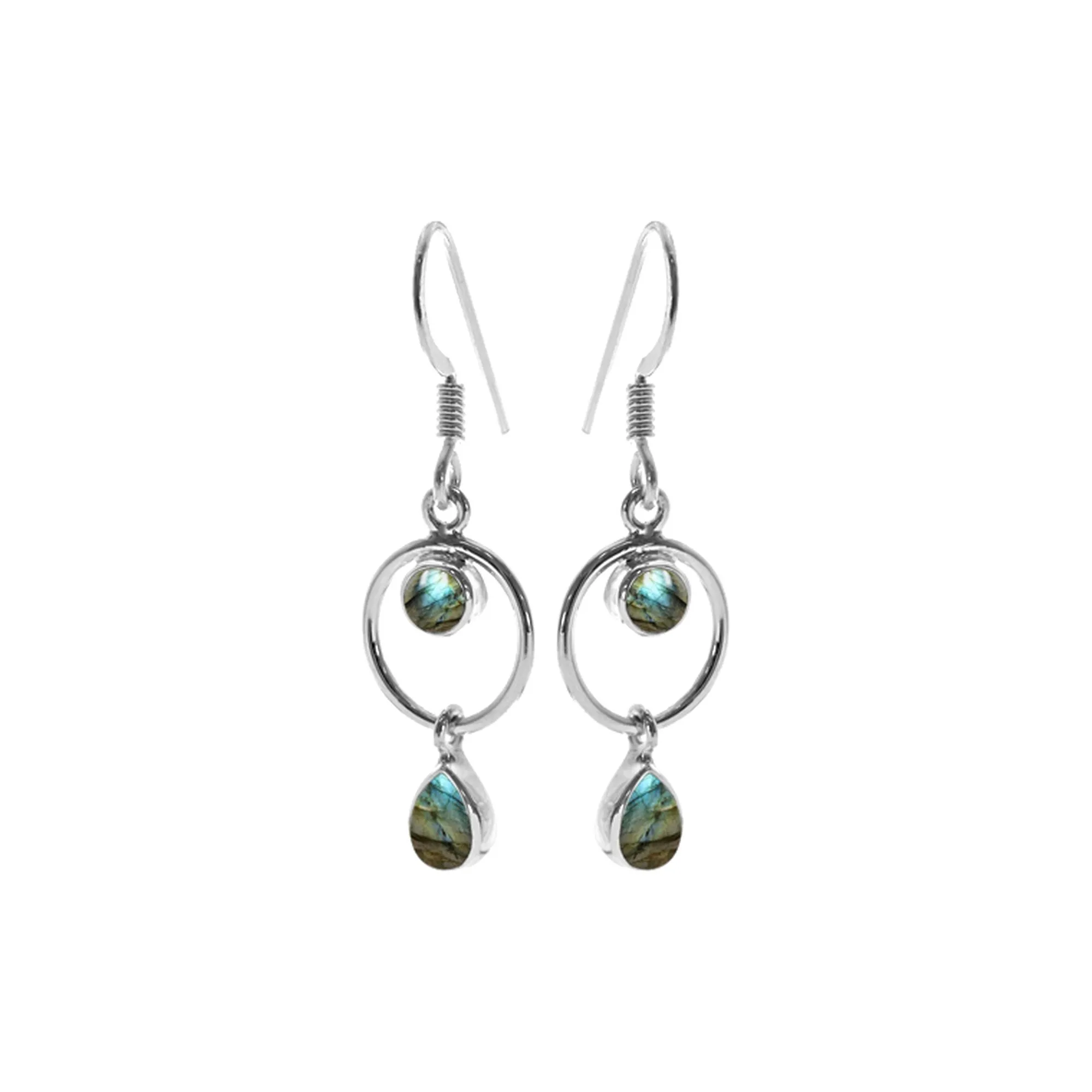 Ivy labradorite charm earrings