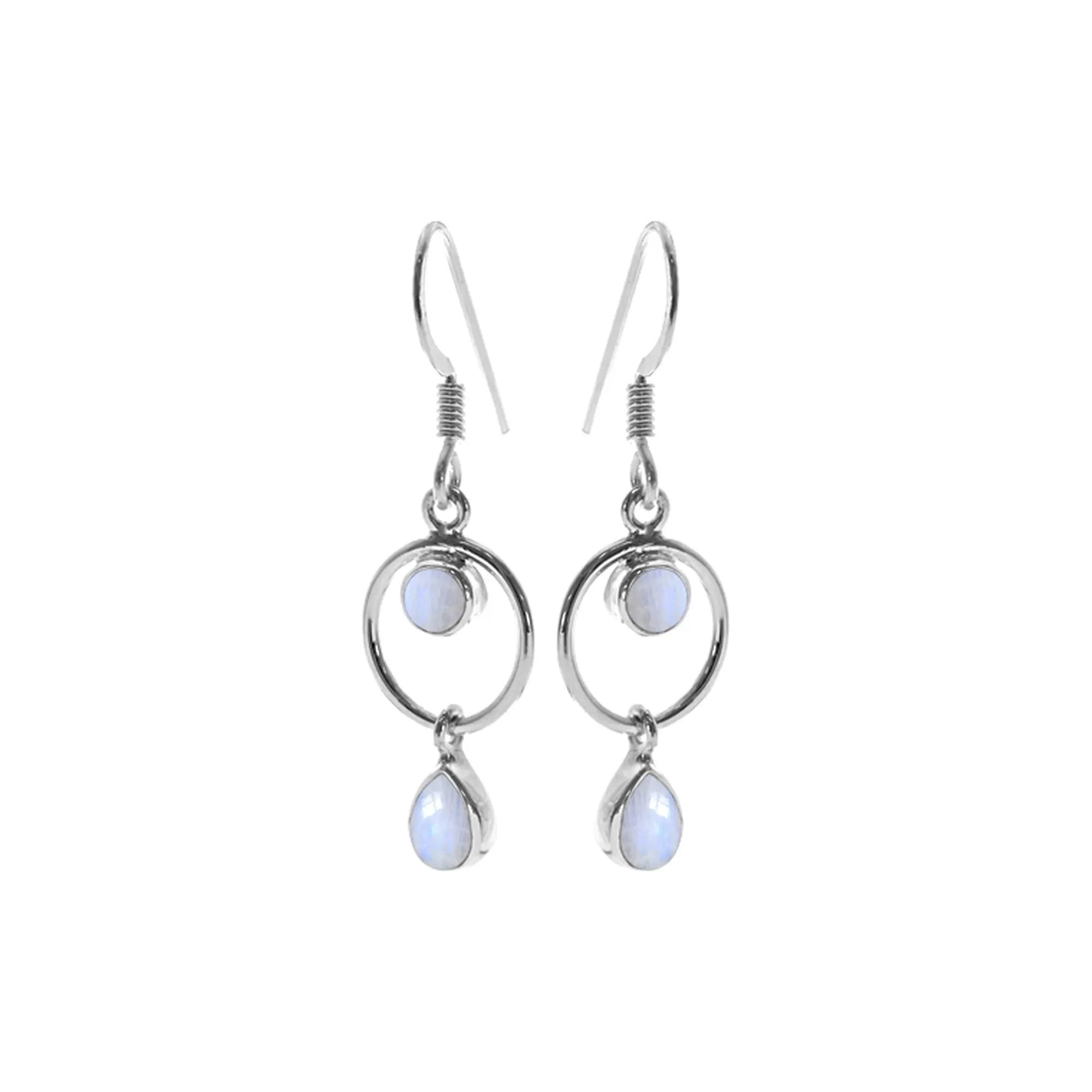 Ivy rainbow moonstone charm earrings