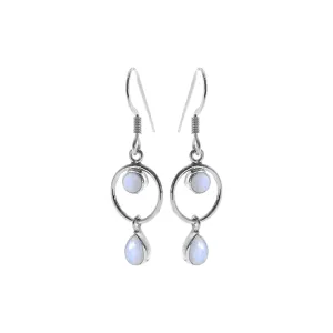 Ivy rainbow moonstone charm earrings