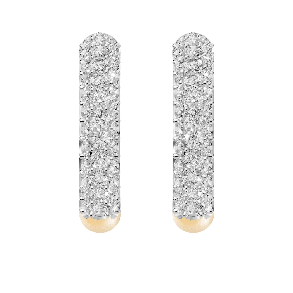 J Hoop Earrings with 2.00ct of Laboratory Grown Diamonds in 9ct Yellow Gold
