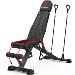 Keppi Adjustable Weight Bench,FoldableWorkout Bench Press for Full Body StrengthTraining, Incline Decline Bench with FastFolding - 2023 Version