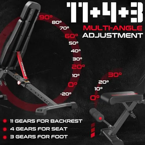 Keppi Adjustable Weight Bench,FoldableWorkout Bench Press for Full Body StrengthTraining, Incline Decline Bench with FastFolding - 2023 Version