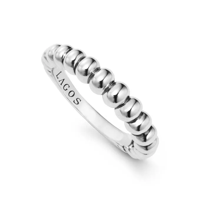 LAGOS Fluted Stacking Ring in Sterling Silver