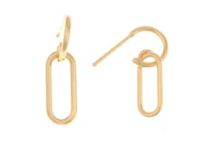 Link Genuine 18K gold plated oval stud tops x 6