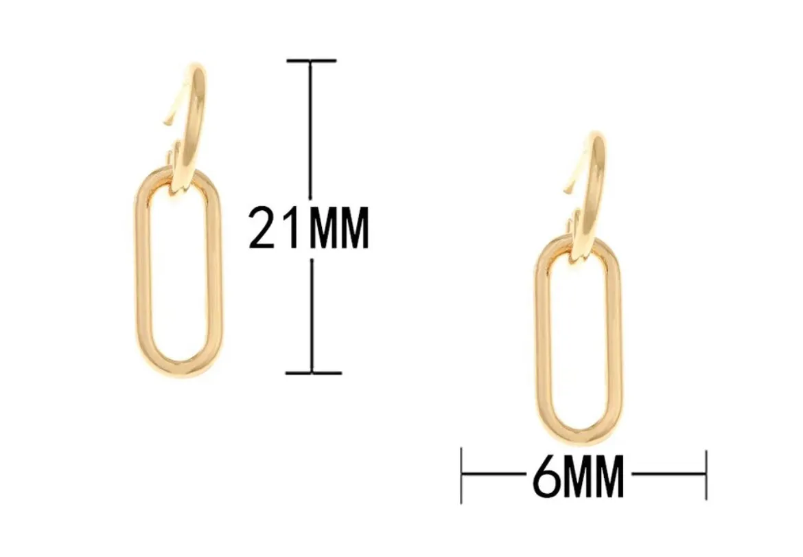 Link Genuine 18K gold plated oval stud tops x 6