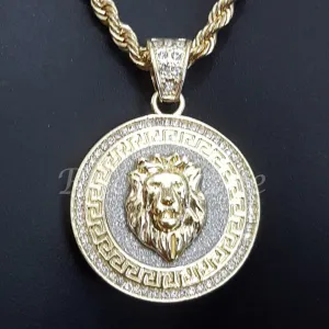 LION ROUND ROPE CHAIN DIAMOND CUT 30" CUBAN CHAIN NECKLACE SET G26