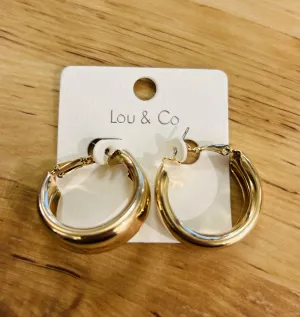 Lou & Co - Thick Hoop Earrings: Gold (E-2116)